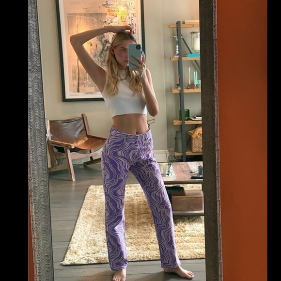 Zara PRINTED STRAIGHT LEG JEANS - Picture 8 of 11